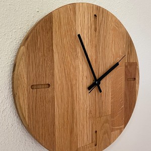 Hand Crafted Wooden Wall <b>Clock</b> <b>Silent</b> Quartz Round Needle Face Modern Home Office Decor - Product Image 6