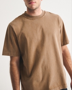 Camiseta Lisa Lavada para Hombre, Oversize, Ajuste Holgado, Algodón, Cuello Redondo, Manga Corta, Estilo Casual Urbano, Venta al por Mayor, OEM, ODM - Product Image 6