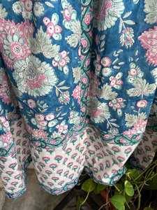 Vestido Indio de Algodón Estampado a Mano, 100% Algodón, Vestido Largo con Cuello Cuadrado y Bordado Floral - Product Image 5