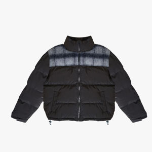 Men's Puffer Jacket Casual Hooded Full <b>Zip</b> Metallic Shiny Puffer Winter Jacket Custom Design Men Puffer Jackets Customized - Product Image 1