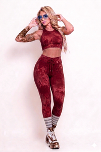 Women <b>Yoga</b> <b>Set</b> Best Quality Textured Solid Stitch Digital Print 2 Piece Breathable High Waist - Product Image 5