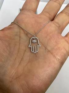 จี้เพชรโมอิสซาไนต์ทรงกลมเงินแท้ 925 งานแฮนด์เมดจากฮุมซ่า เหมาะสำหรับงานพิธีทางศาสนา เครื่องประดับชั้นดี จี้และเครื่องราง - Product Image 4