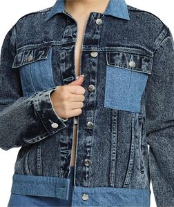 Women's <b>Cropped</b> <b>Denim</b> <b>Jacket</b> Vintage Blue Button Closure Casual Street Style OEM Custom Fashion Outerwear Premium Quality Fit - Product Image 5