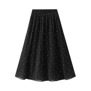 Chiffon <b>Skirts</b> Women's Chiffon Pleated Midi <b>Skirt</b> <b>Elastic</b> Waist Polka Dot Sheer <b>Skirt</b> Long Flowy Summer <b>Skirt</b> - Product Image 4