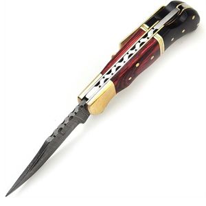 Cuchillos Plegables Hechos a Mano Personalizados de Acero de Damasco para Caza, Camping, Uso Diario, Coleccionables, con Mango Decorativo - Product Image 3