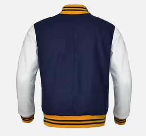 Luxury Men's Cotton Varsity <b>Jacket</b> with Stand Collar Slim Fit Functional Storage Imported - Product Image 4