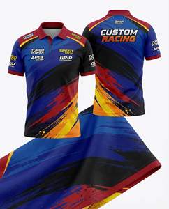 Créez votre propre polo de course automobile, broderie par sublimation, léger, grandes tailles, maillot pour équipe de mécaniciens et personnel. - Product Image 4