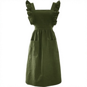 ผ้ากันเปื้อนเอวผ้าฝ้ายขายส่ง รับทำโลโก้ ผ้ากันเปื้อนผู้หญิงแบบไม่มีแขน สำหรับร้านดอกไม้ ร้านทำเล็บ ร้านกาแฟ ชุดทำงาน OEM - Product Image 1