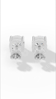 Boucles d'oreilles solitaires en diamant de laboratoire taille coussin radiant de qualité supérieure |   Bijoux de mariée en or 10 carats certifiés IGI pour femmes, à porter au quotidien