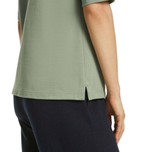 Camiseta de Manga Corta para Mujer, Color Verde Oliva, 100% Algodón, Tejido de Punto, Cierre Frontal Sólido, Estilo Casual, Transpirable, Ecológica, de Secado Rápido - Product Image 4