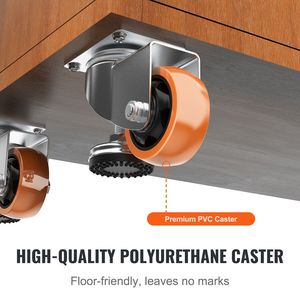 Juego de 4 Ruedas Giratorias de Alta Resistencia de 360 Grados, Capacidad de Carga de 720 Libras, 3 Pulgadas de Diámetro, Ruedas Niveladoras Ajustables para Muebles - Product Image 6