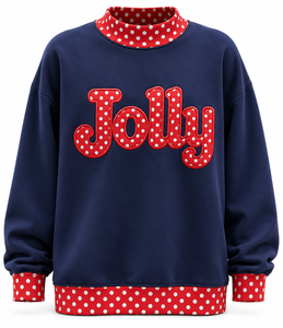 Custom Oversized Mock Neck Sweatshirt Women Gingham <b>Patchwork</b> Letter Applique Jolly Embroidery Winter Pullover Casual Fleece <b>Top</b> - Product Image 5