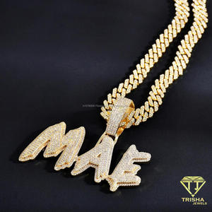 Luxury <b>Money</b> Nameplate Pendant With Moissanite Diamond Iced Out Lettering Dollar Symbol Necklace For Wholesale Jewelry Buyers - Product Image 6