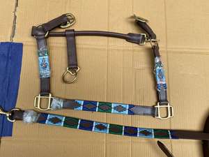 Harnais en cuir de buffle indien de haute qualité, fait main, pour cheval, couleur personnalisée, avec boucles en laiton massif, équipement équestre. - Product Image 6