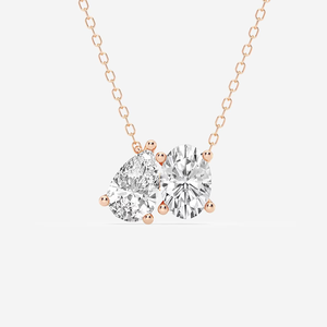 Collar Elegante con Colgante de Diamantes Cultivados en Laboratorio, Corte Oval y Pera, 2 CTW, Joyería Fina, Regalo para Mujer - Product Image 6
