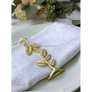 Accent Leaf Napkin <b>Ring</b> Reusable High Quality <b>Metal</b> Serviette Napkins <b>Ring</b> And Tissue Holder <b>For</b> holiday Housewarming Gift - Product Image 3
