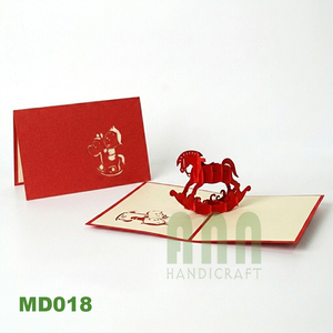 ANN HANDICRAFT Tarjeta de Felicitación 3D Pop-up de Papel Hecha a Mano con Diseño de Pony, Tarjeta de Invitación y Souvenir con Impresión Personalizada y Sobre - Product Image 3
