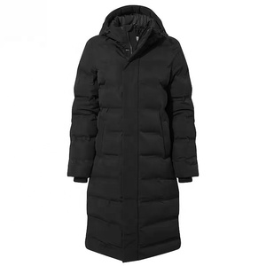 Women's <b>Long</b> Knitted <b>Waterproof</b> Hooded Puffer <b>Coat</b> with Zipper Closure Winter Travel Outerwear - Product Image 1