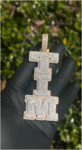 CONCEPTION Joyería Hip Hop, Colgante de Letra con Nombre Personalizado, Totalmente Incrustado con Moissanita, Chapado en Oro, Plata de Ley 925, Pasa el Test de Diamantes - Product Image 2