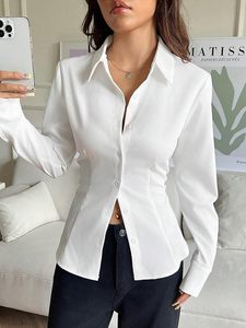 Women Polyester Modern Fit Solid Front Button Long Sleeve Casual Shirt - Product Image 2
