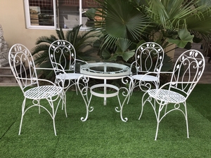 Decorative Wrought Iron <b>Table</b> and Chair Set for Garden Patio <b>Balcony</b> Strong Durable Outdoor Furniture European Style - Product Image 5
