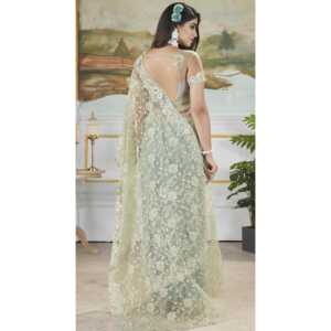 Sari brodé de créateur pour les tenues de soirée, robes élégantes pour le travail - Product Image 3