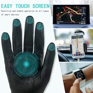 Womens Vintage Soft And <b>Thin</b> Excellent Quality Lambskin Leather Touch Screen Driving <b>Gloves</b> - Product Image 5