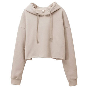 Sudadera Corta para Mujer al por Mayor, Negra Sólida, Manga Larga, Casual, 100% Algodón Tejido, Transpirable, Ecológica, con Logo Frontal, para Invierno - Product Image 4