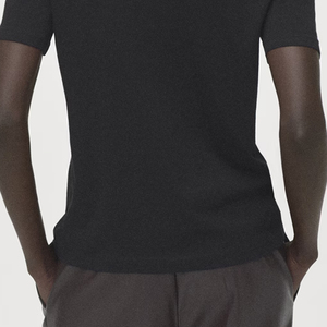T-shirt décontracté pour femme en coton tricoté écologique à col en V et manches courtes – Confortable, respirant, anti-plis, séchage rapide – Service OEM - Product Image 6