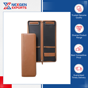 Estuche para Corbatas de Cuero Personalizado al por Mayor, de Estilo Moderno y Lujoso, de Calidad Genuina, con Cierre, del Exportador Indio de Confianza - Product Image 2