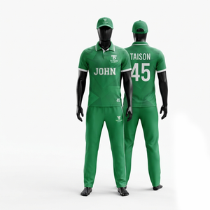 Uniforme de Cricket Premium de Poliéster de 140g, Manga Corta, Color Negro Sólido, Logotipo Personalizado por Sublimación, Kit de Equipo con Protección Anti-encogimiento - Product Image 2