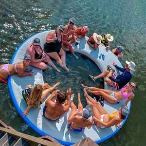 Pont flottant gonflable rond au prix d'usine |   Plateforme de baignade pliable pour bateaux, radeaux et jet-skis - Product Image 1