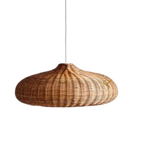 Vintage Squat Onion Rattan Lampshade Tight Ribbed <b>Wicker</b> Basket Pendant <b>Light</b> Shade Coastal Hanging <b>Ceiling</b> Lamp Cover - Product Image 2