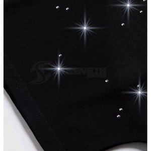 <b>Rhinestone</b> T Shirts Lightweight Casual <b>Top</b> With Crystal Stone Work <b>Rhinestone</b> T Shirts Trendy Simple Design - Product Image 4