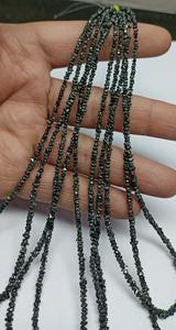Perles de diamant brut noir naturel non taillées, taille 3mm à 4mm, pépites de cristal brutes, perles de pierres précieuses en vrac pour la fabrication de bijoux, vente en gros OEM - Product Image 2
