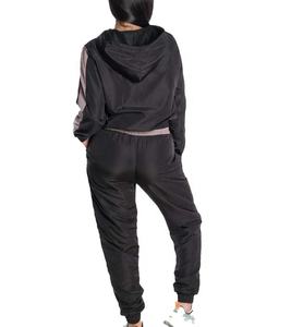 Custom Women's Color Block Lightweight Polyester/<b>Nylon</b> Tracksuit-Waterproof Windbreaker Jacket & Ankle-Length <b>Joggers</b> Set - Product Image 5