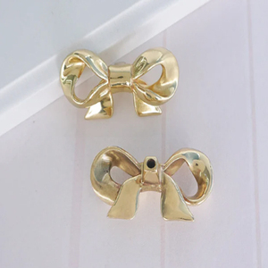 Exquisite Bow Knobs <b>Gold</b> Brass <b>Drawer</b> & Dresser Knobs, Kitchen Cabinet <b>Pulls</b>, Door Knobs, Decor Furniture Hardware Wardrobe knob - Product Image 3