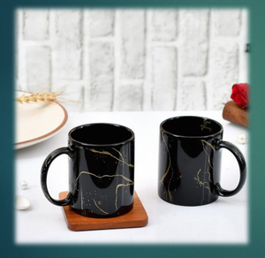 Black Gold Marble Ceramic Eco-friendly Modern Coffee <b>Mug</b> Glossy Polished with Gift <b>Box</b> for Home Office Gift - Product Image 3