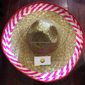 Accessoire de costume mexicain Poncho Chapeau de paille Sombrero Costume Chapeaux Multicolore Grand bord Fabriqué à partir de feuilles de palmier Seagrass du Vietnam - Product Image 2