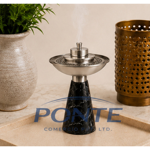 Quemador de incienso árabe de metal con base de mármol, soporte para incienso Oud para decoración del hogar, Mabkhara, quemador de Bakhoor, logotipo personalizado, venta al por mayor - Product Image 2