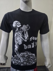 Camiseta de hombre 100% algodón con estampado personalizado, cuello redondo, corte regular, informal, lisa, ecológica, transpirable, de manga corta. - Product Image 1