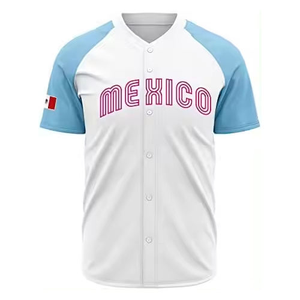 Camiseta de Béisbol de México, Cómoda y Transpirable, Personalizable con Sublimación OEM, Jersey y Camisetas de Béisbol para Hombre - Product Image 1
