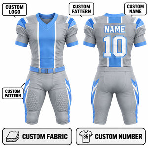 Conjunto de Uniforme de Fútbol Americano Personalizado para Hombre, Sublimado, Cuello en V, Manga Corta, Poliéster Transpirable, Ajustado, para Todas las Temporadas - Product Image 1