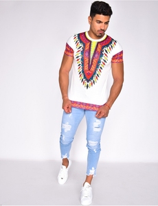 Chemise décontractée pour homme, sans col, à double boutonnage, à manches courtes, impression par sublimation, respirante, séchage rapide, 100% coton, pour l'été - Product Image 1