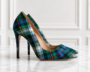 Escarpins à talons aiguilles écossais pour femme, motif tartan, pour mariage et soirée, design et logo personnalisés, tartan sur mesure - Product Image 2
