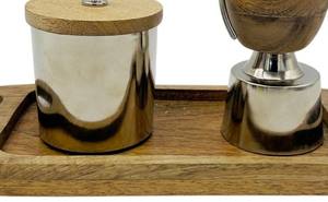 Ensemble de brûleur à bakhoor en bois de luxe, brûleur d'encens arabe avec pot de rangement, support en métal, décoration parfumée pour la maison, ensemble cadeau - Product Image 2