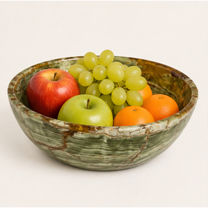 Bol en onyx vert naturel vintage, bol en pierre de marbre poli, bol rond pour comptoir, bol de service pour hôtel, maison, cuisine, accessoire - Product Image 2