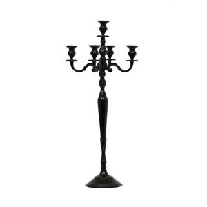 Candelabro de Cinco Brazos, Portavelas de Metal Plateado, Decoración para el Hogar, Diseño Duradero, Técnica de Fundición a Mano, Resistente al Calor, Suministros para Eventos - Product Image 4