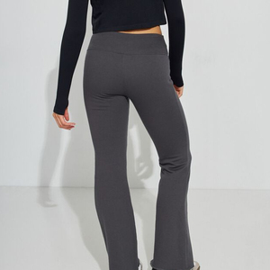 <b>Women</b> Flare <b>Jogger</b> Pants Polyester/Cotton Canvas Breathable Quick Dry Eco-Friendly Regular Fit Wide <b>Straight</b> <b>Leg</b> Sweatpants - Product Image 2