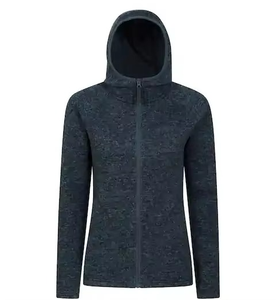 Sudadera con Capucha de Forro Polar para Mujer, Corte Ajustado, Cierre Completo, Cómoda y Acogedora, Estilo Urbano Minimalista, Servicio Personalizado OEM - Product Image 1